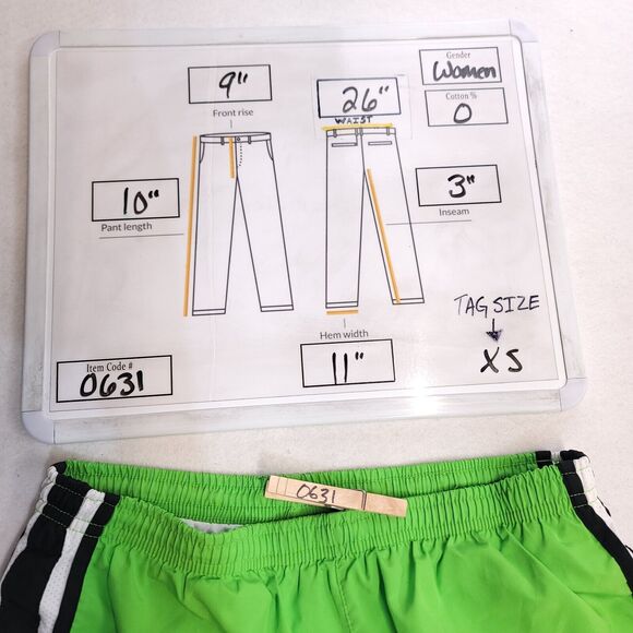 Nike Dri-Fit Athletic Pull On Running Shorts Womens Size XS Green Black White - Picture 8 of 8